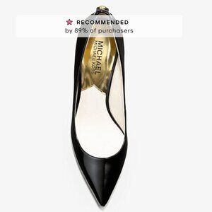 NWT Michael Kors Flex Patent-Leather Kitten-Heel Pump (black)